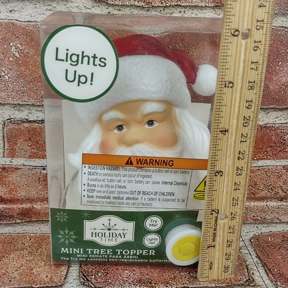Santa Claus Lights Up Mini Christmas Tree Topper Light LED Glowing Decor Holiday - Picture 10 of 16